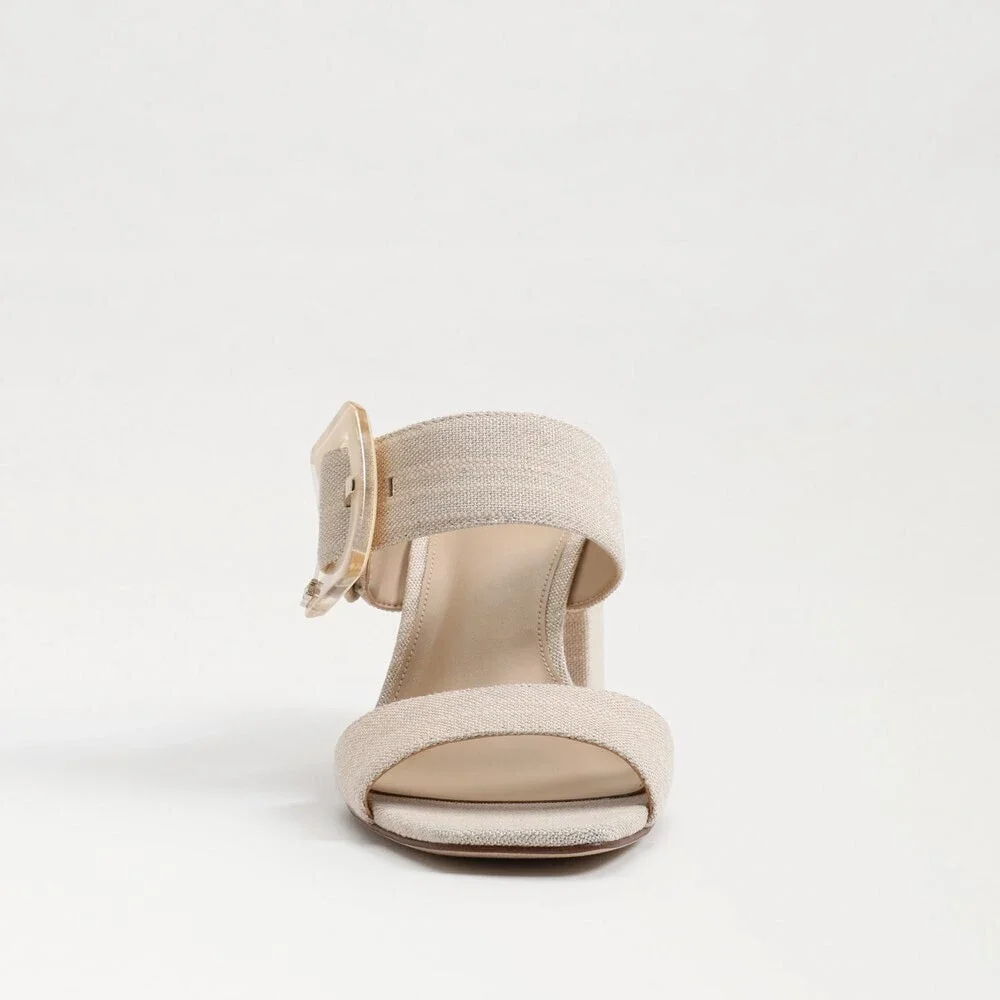 Sam Edelman Dalton Sandals Women's US 11 Beige Square Toe Block Heels JOBB526